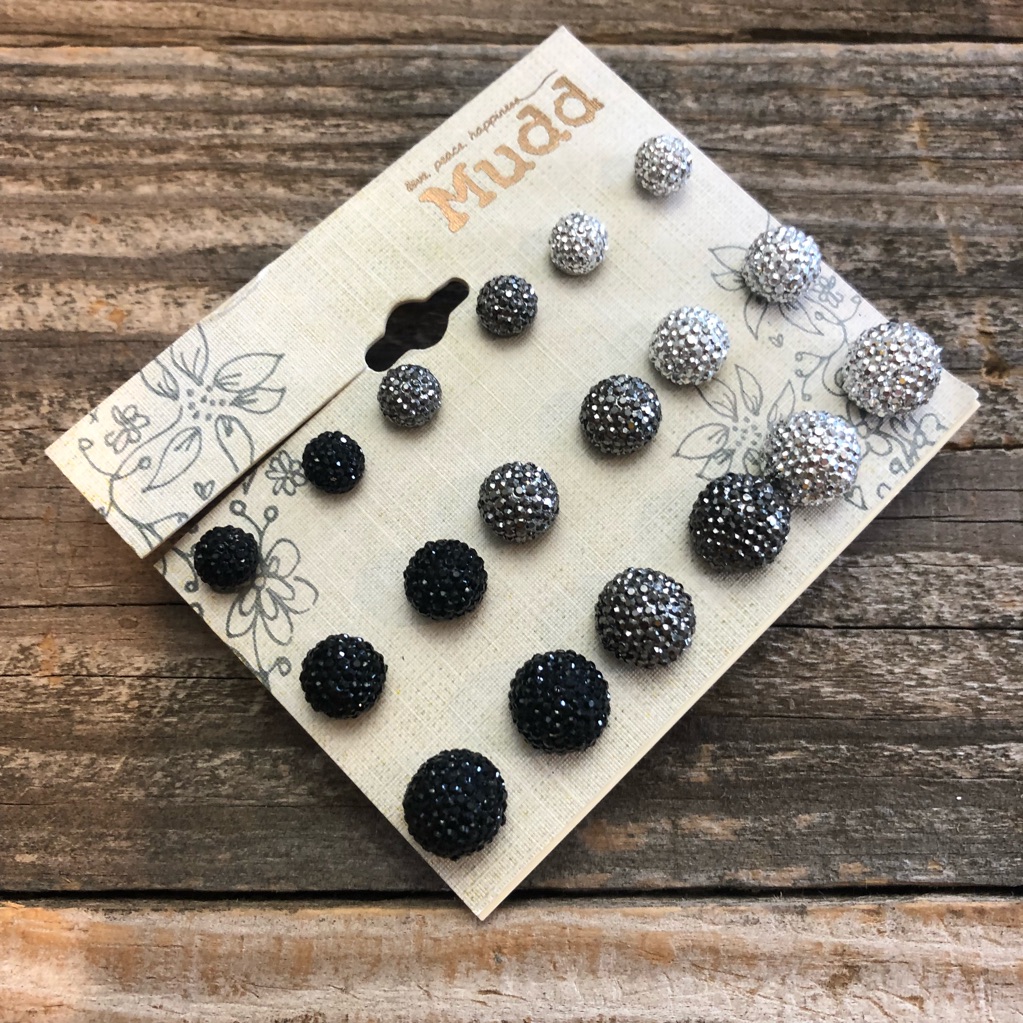 Mudd 9-Pair Crystal Ball Earrings Set 7$